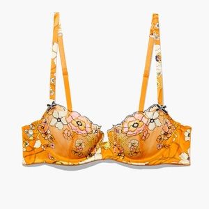 36DD SavageXfenty yellow lace poppy unlined balconette bra